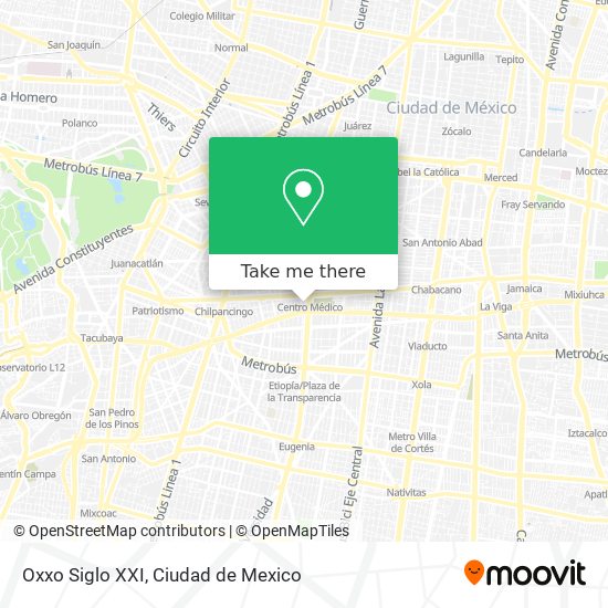 Oxxo Siglo XXI map