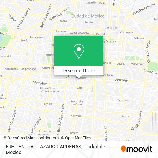 EJE CENTRAL LÁZARO CÁRDENAS map