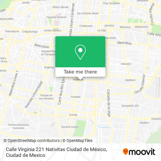 Calle Virginia 221  Nativitas  Ciudad de México map