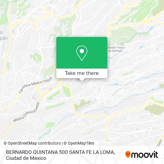 BERNARDO QUINTANA 500  SANTA FE LA LOMA map