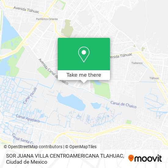 SOR JUANA  VILLA CENTROAMERICANA  TLAHUAC map