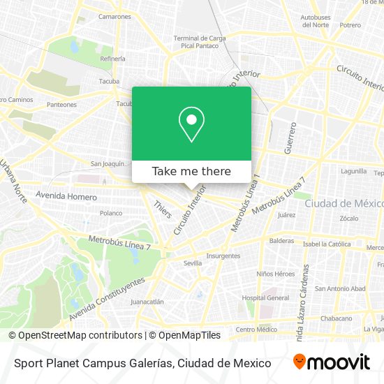 Mapa de Sport Planet Campus Galerías