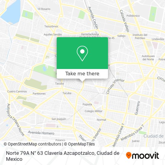 Norte 79A N° 63  Clavería  Azcapotzalco map