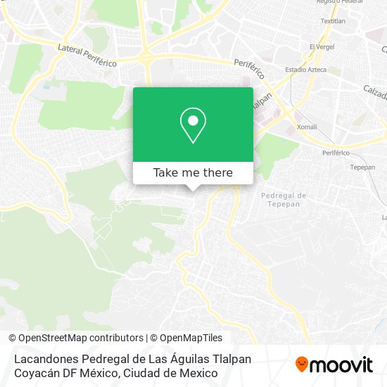 Lacandones  Pedregal de Las Águilas  Tlalpan  Coyacán  DF  México map