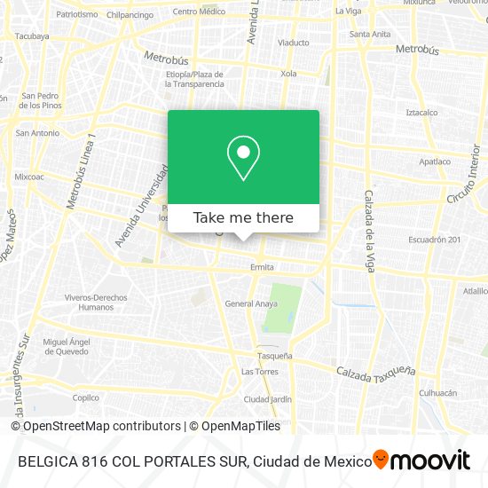 BELGICA  816 COL  PORTALES SUR map