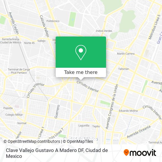 Mapa de Clave  Vallejo  Gustavo A  Madero  DF