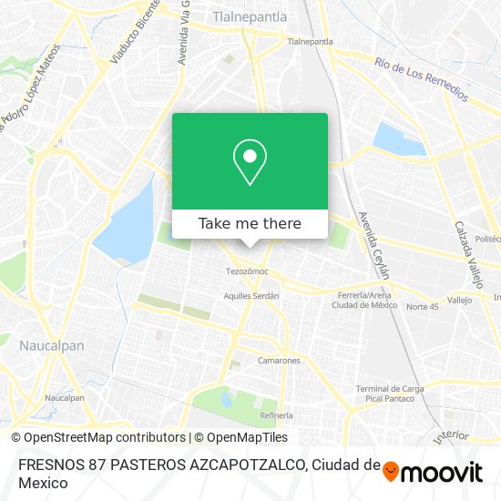Mapa de FRESNOS 87  PASTEROS  AZCAPOTZALCO