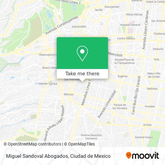 Miguel Sandoval Abogados map