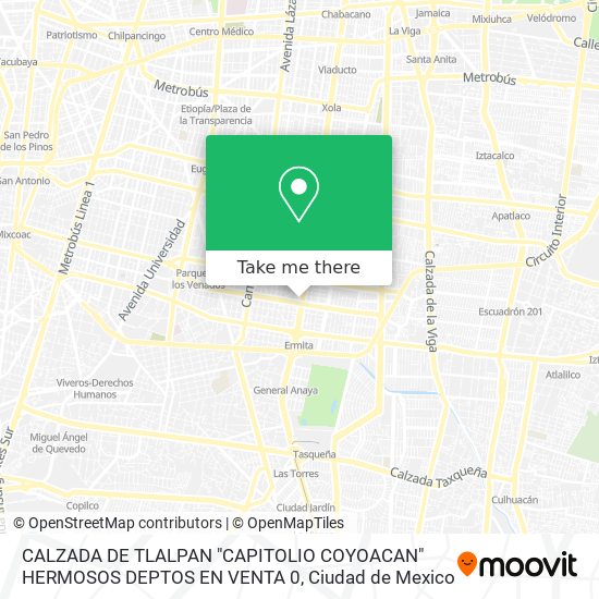 CALZADA DE TLALPAN   "CAPITOLIO COYOACAN" HERMOSOS DEPTOS  EN VENTA   0 map