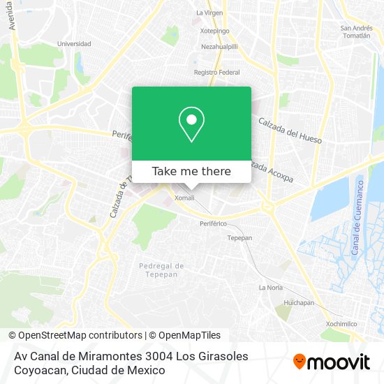 Mapa de Av  Canal de Miramontes 3004  Los Girasoles  Coyoacan