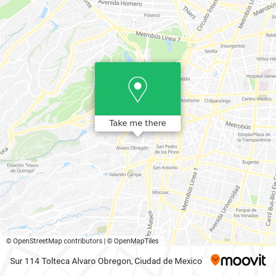 Sur 114  Tolteca  Alvaro Obregon map