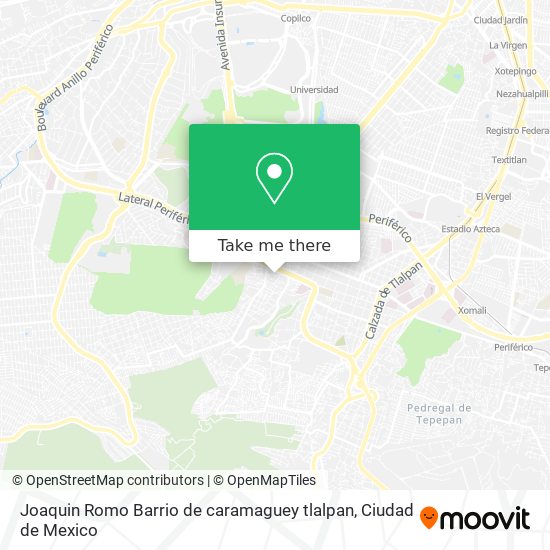 Mapa de Joaquin Romo  Barrio de caramaguey  tlalpan