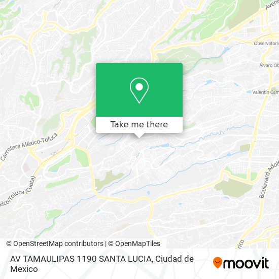 Mapa de AV TAMAULIPAS 1190  SANTA LUCIA