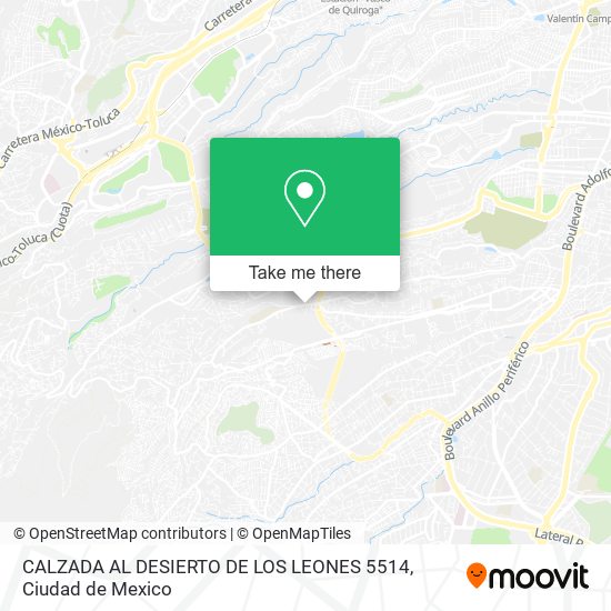Mapa de CALZADA AL DESIERTO DE LOS LEONES 5514