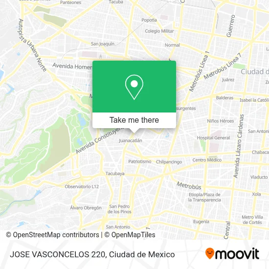 JOSE VASCONCELOS 220 map
