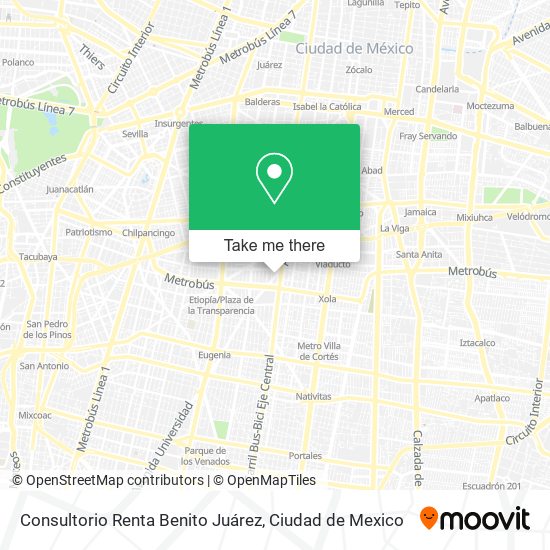 Consultorio Renta Benito Juárez map