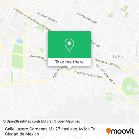 Mapa de Calle Lazaro Cardenas  Mz  27 casi esq  Av  las To