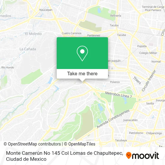 Monte Camerún No  145  Col  Lomas de Chapultepec map