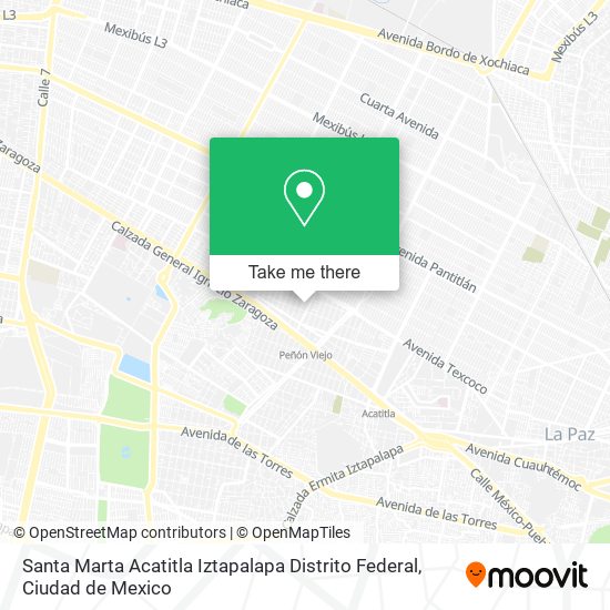 Santa Marta Acatitla Iztapalapa Distrito Federal map