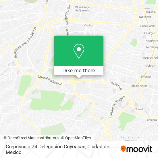 Crepúsculo 74  Delegación Coyoacán map