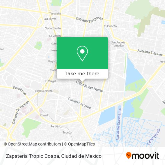 Zapateria Tropic Coapa map