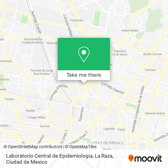 Laboratorio Central de Epidemiologia, La Raza map