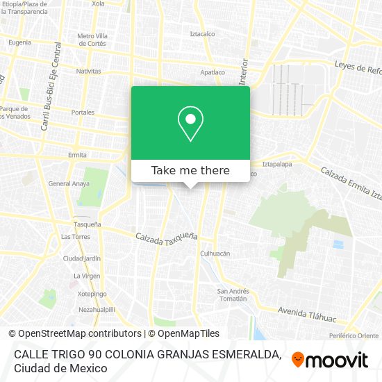 Mapa de CALLE TRIGO   90 COLONIA GRANJAS ESMERALDA