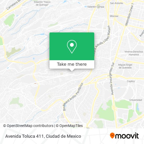 Mapa de Avenida Toluca 411