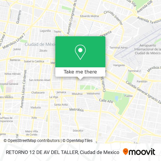 RETORNO 12 DE AV DEL TALLER map