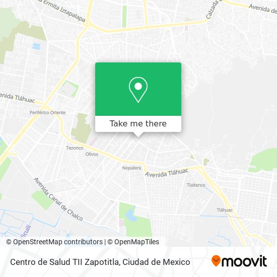 Mapa de Centro de Salud TII Zapotitla