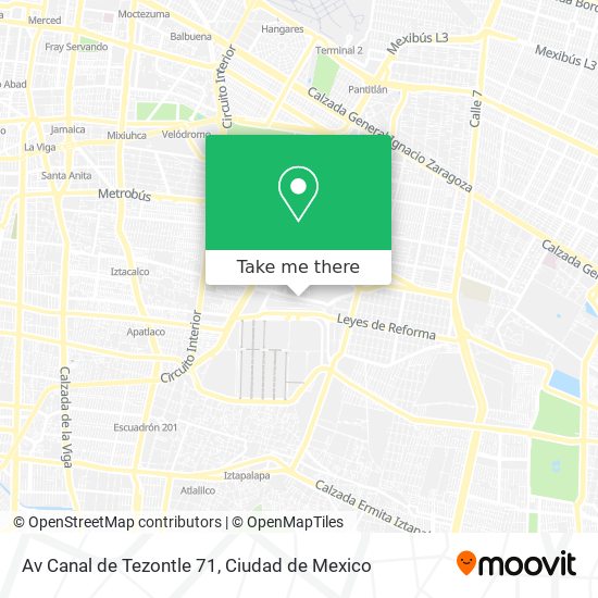 Av Canal de Tezontle  71 map