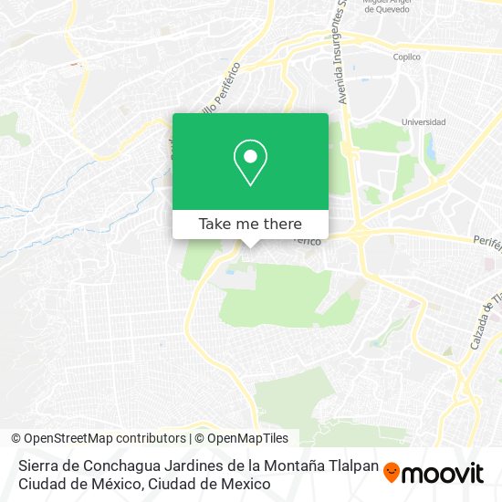 Mapa de Sierra de Conchagua  Jardines de la Montaña Tlalpan  Ciudad de México