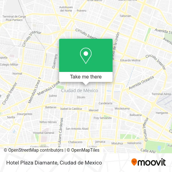 Mapa de Hotel Plaza Diamante