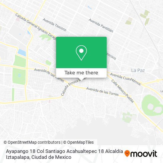 Ayapango 18  Col Santiago Acahualtepec 18  Alcaldía Iztapalapa map