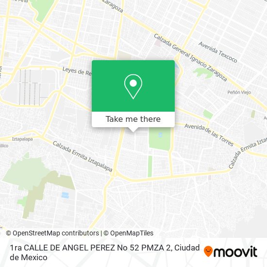 Mapa de 1ra  CALLE DE ANGEL PEREZ No  52 PMZA 2