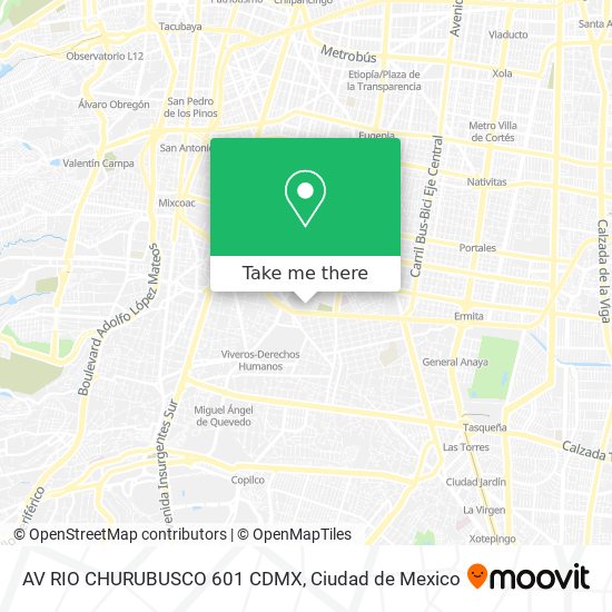 AV  RIO CHURUBUSCO 601 CDMX map