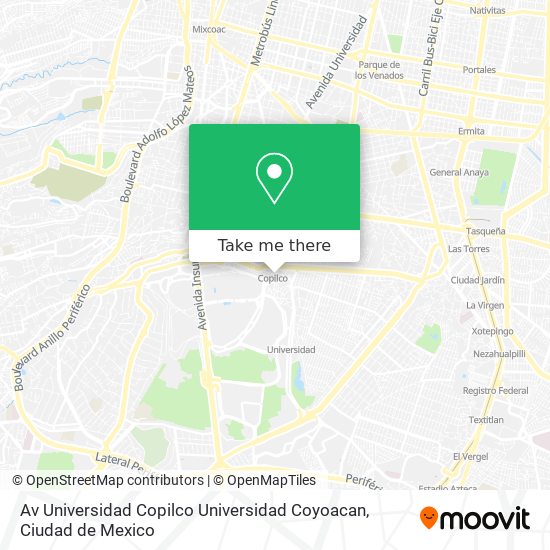 Av Universidad  Copilco Universidad  Coyoacan map