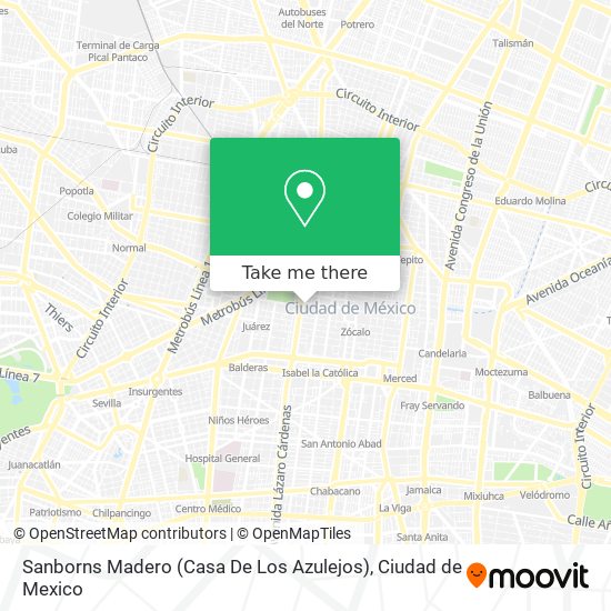 Mapa de Sanborns Madero (Casa De Los Azulejos)
