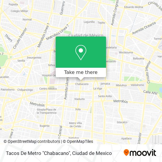 Tacos De Metro "Chabacano" map