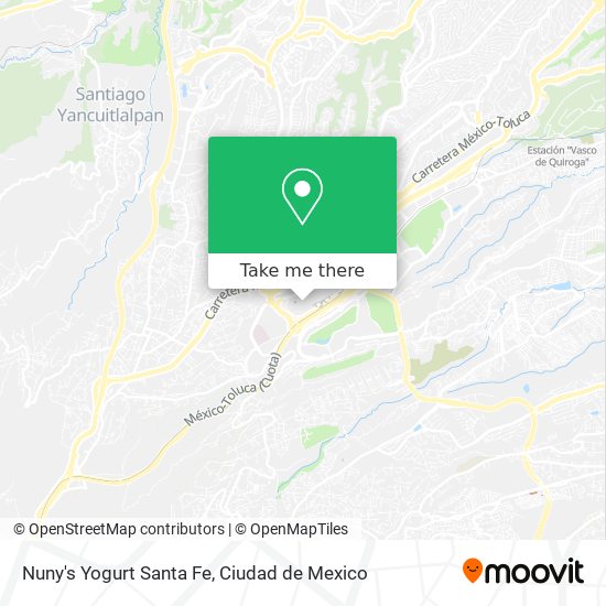 Nuny's Yogurt Santa Fe map