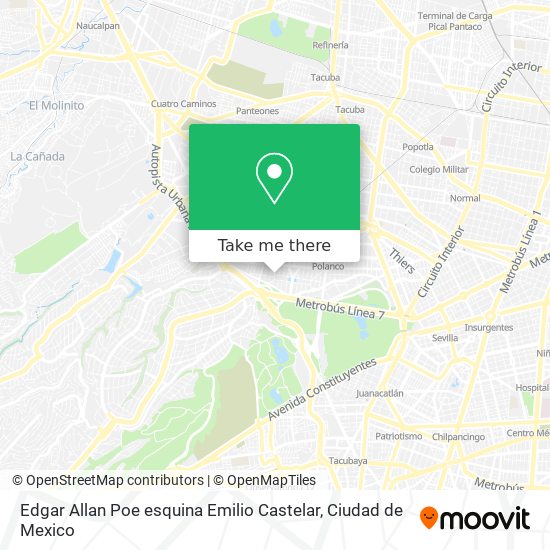 Edgar Allan Poe esquina Emilio Castelar map