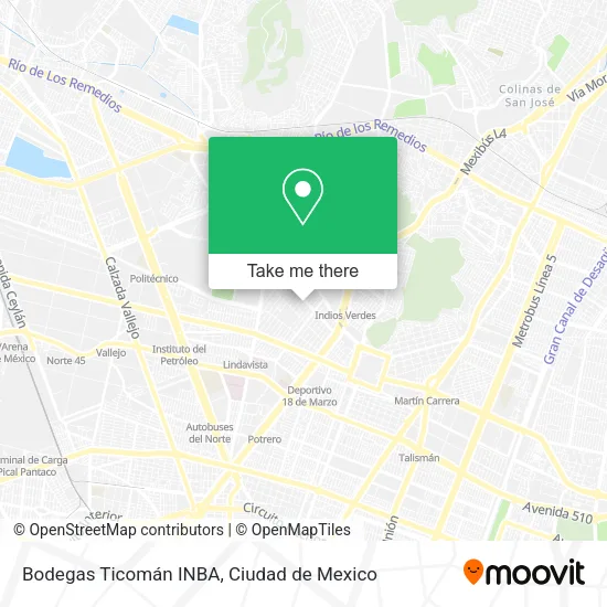 Mapa de Bodegas Ticomán INBA
