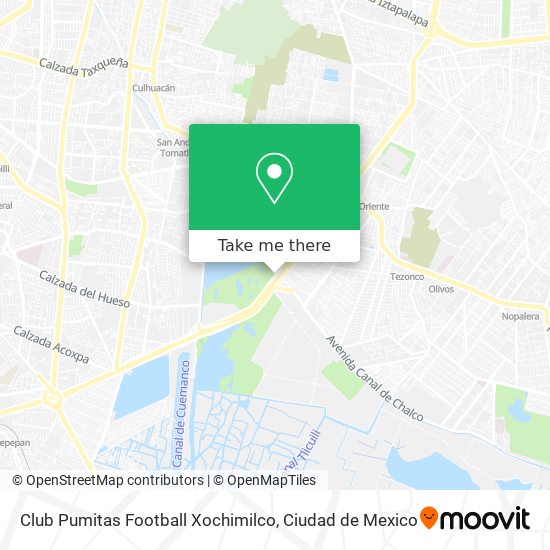 Mapa de Club Pumitas Football Xochimilco