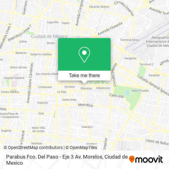 Parabus Fco. Del Paso - Eje 3 Av. Morelos map
