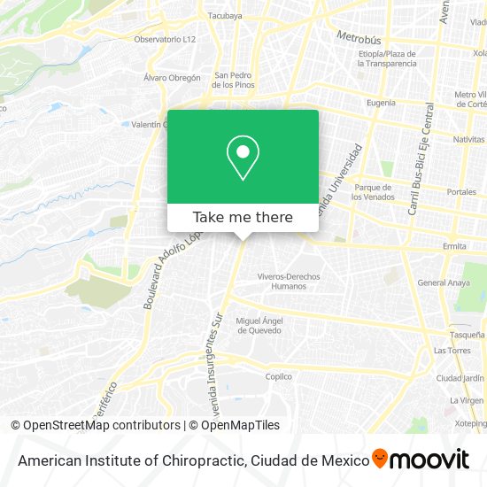 Mapa de American Institute of Chiropractic