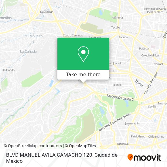 Mapa de BLVD  MANUEL AVILA CAMACHO 120