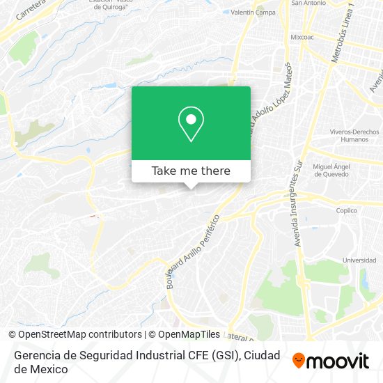 Gerencia de Seguridad Industrial CFE (GSI) map