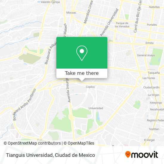 Tianguis Universidad map