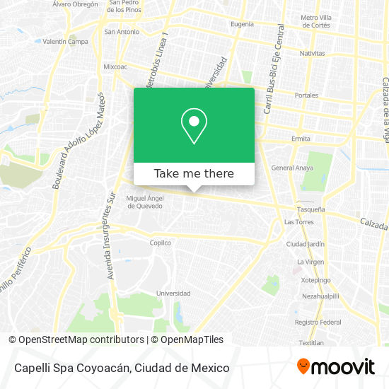 Mapa de Capelli Spa Coyoacán