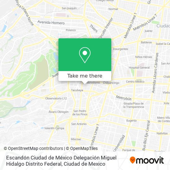 Mapa de Escandón  Ciudad de México  Delegación Miguel Hidalgo  Distrito Federal